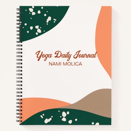 Modernes Abstraktes Green Terra Cotta Yoga Studio Notizblock (Vorderseite)