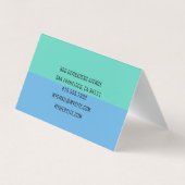 Modernes Abstraktes Grün & Blau Visitenkarten (Rückseite)