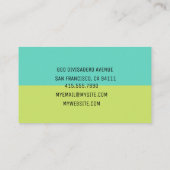 Modernes Abstraktes Grün und Gelb Beruflich Visitenkarte (Rückseite)