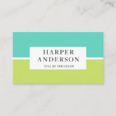 Modernes Abstraktes Grün und Gelb Beruflich Visitenkarte (Vorderseite)