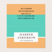 Modernes Abstraktes Grün und Orange Beruflich Visitenkarten (Außenseite Aufgefaltet)