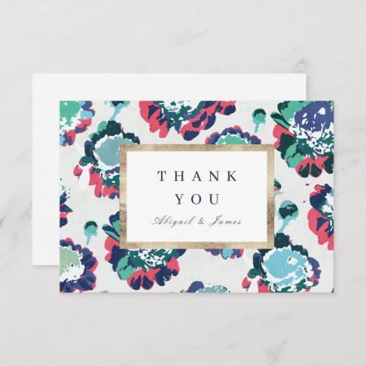 Modernes abstraktes, grünes Gold Dankeskarte (Vorne/Hinten)