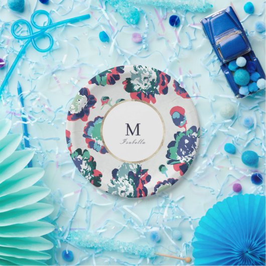 Modernes abstraktes grünes Gold Pappteller (Party)