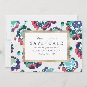 Modernes abstraktes, grünes Gold Save The Date
