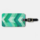 Modernes Abstraktes, grünes Zickzack Gepäckanhänger (Vorderseite horizontal)
