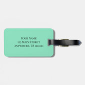 Modernes Abstraktes, grünes Zickzack Gepäckanhänger (Rückseite horizontal)