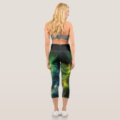 Modernes Abstraktes, helles Grün Capri Leggings (Rückseite)