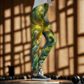 Modernes Abstraktes, helles Grün Leggings