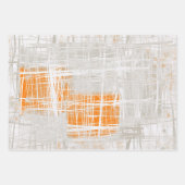 Modernes abstraktes, hellorangefarbenes, weißes St Geschenkpapier Set (Vorderseite 3)