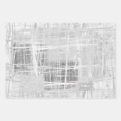 Modernes abstraktes, hellorangefarbenes, weißes St Geschenkpapier Set (Vorderseite 2)