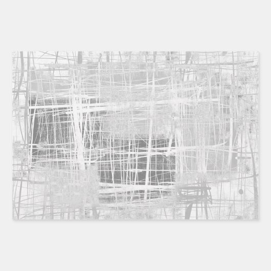 Modernes abstraktes, hellorangefarbenes, weißes St Geschenkpapier Set (Vorderseite 2)