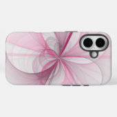 Modernes Abstraktes, hellrosa graues Fraktal Desig Case-Mate iPhone Hülle (Rückseite (Horizontal))