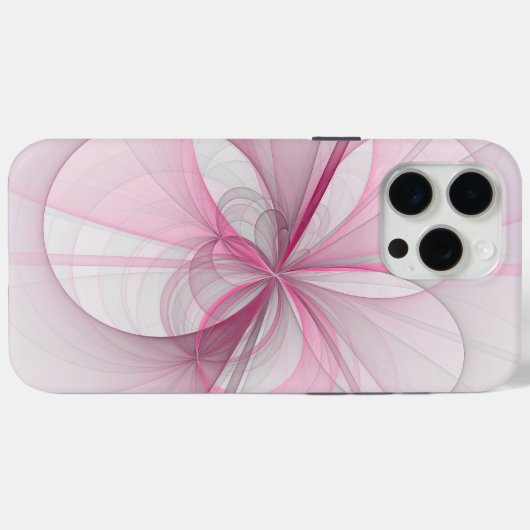 Modernes Abstraktes, hellrosa graues Fraktal Desig Case-Mate iPhone Hülle (Rückseite (Horizontal))