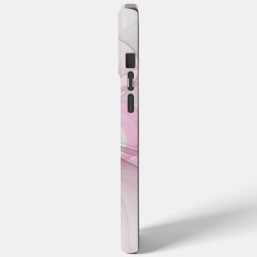 Modernes Abstraktes, hellrosa graues Fraktal Desig Case-Mate iPhone Hülle (Rückseite / Links)