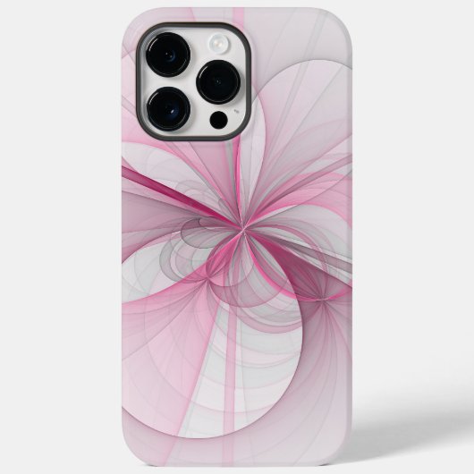 Modernes Abstraktes, hellrosa graues Fraktal Desig Case-Mate iPhone Hülle (Rückseite)
