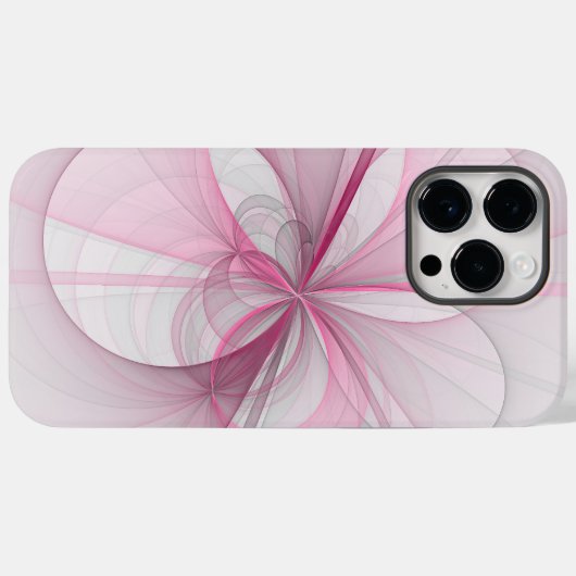 Modernes Abstraktes, hellrosa graues Fraktal Desig Case-Mate iPhone Hülle (Rückseite (Horizontal))