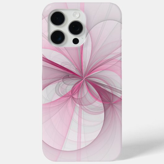 Modernes Abstraktes, hellrosa graues Fraktal Desig Case-Mate iPhone Hülle (Rückseite)