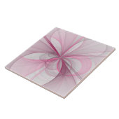 Modernes Abstraktes, hellrosa graues Fraktal Desig Fliese (Seite)