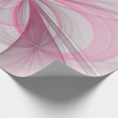 Modernes Abstraktes, hellrosa graues Fraktal Desig Geschenkpapier (Ecke)