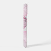 Modernes Abstraktes, hellrosa graues Fraktal Desig iPhone 15 Hülle (Rechte Seite)