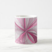 Modernes Abstraktes, hellrosa graues Fraktal Desig Kaffeetasse (Mittel)