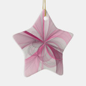 Modernes Abstraktes, hellrosa graues Fraktal Desig Keramik Ornament (Rechts)