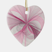 Modernes Abstraktes, hellrosa graues Fraktal Desig Keramik Ornament (Rechts)