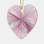 Modernes Abstraktes, hellrosa graues Fraktal Desig Keramik Ornament (Links)