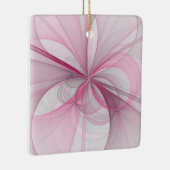 Modernes Abstraktes, hellrosa graues Fraktal Desig Keramikornament (Rechts)