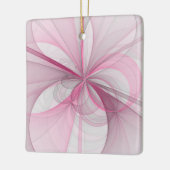 Modernes Abstraktes, hellrosa graues Fraktal Desig Keramikornament (Links)