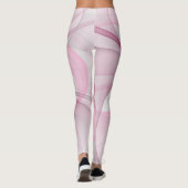 Modernes Abstraktes, hellrosa graues Fraktal Desig Leggings (Rückseite)