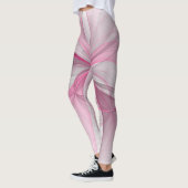Modernes Abstraktes, hellrosa graues Fraktal Desig Leggings (Links)