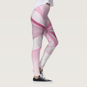 Modernes Abstraktes, hellrosa graues Fraktal Desig Leggings (Rechts)