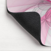 Modernes Abstraktes, hellrosa graues Fraktal Desig Mousepad (Ecke)