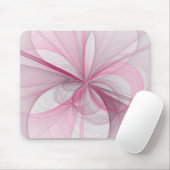 Modernes Abstraktes, hellrosa graues Fraktal Desig Mousepad (Mit Mouse)
