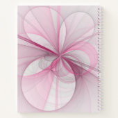 Modernes Abstraktes, hellrosa graues Fraktal Desig Notizblock (Rückseite)