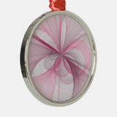 Modernes Abstraktes, hellrosa graues Fraktal Desig Ornament Aus Metall (Rechts)