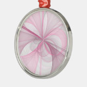 Modernes Abstraktes, hellrosa graues Fraktal Desig Ornament Aus Metall (Links)