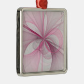 Modernes Abstraktes, hellrosa graues Fraktal Desig Ornament Aus Metall (Rechts)