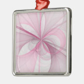 Modernes Abstraktes, hellrosa graues Fraktal Desig Ornament Aus Metall (Links)