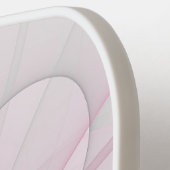 Modernes Abstraktes, hellrosa graues Fraktal Desig Pickleball Schläger (Linke Seite)