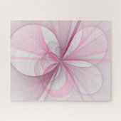 Modernes Abstraktes, hellrosa graues Fraktal Desig Puzzle (Horizontal)