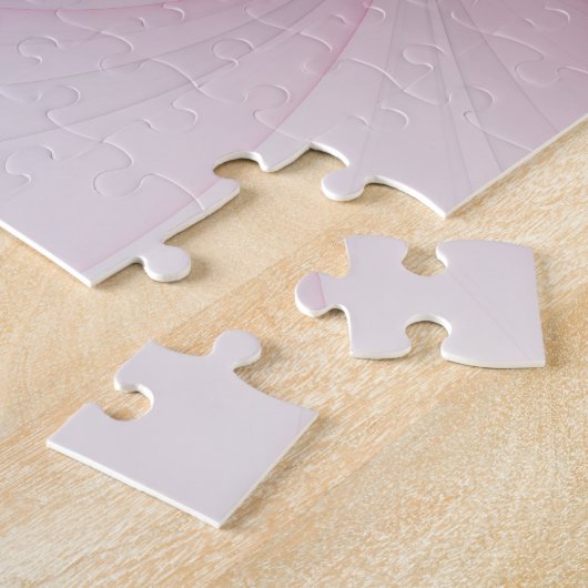 Modernes Abstraktes, hellrosa graues Fraktal Desig Puzzle (Seite)