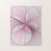 Modernes Abstraktes, hellrosa graues Fraktal Desig Puzzle (Vertikal)