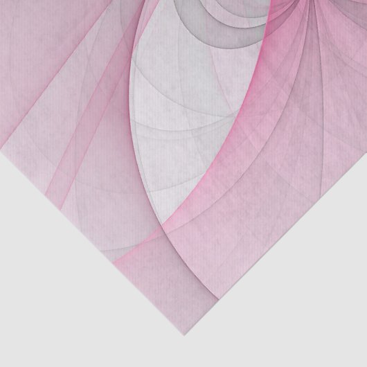 Modernes Abstraktes, hellrosa graues Fraktal Desig Seidenpapier (Detail)