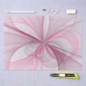 Modernes Abstraktes, hellrosa graues Fraktal Desig Seidenpapier (Handwerk)