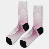 Modernes Abstraktes, hellrosa graues Fraktal Desig Socken (Linkes Detail)
