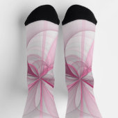 Modernes Abstraktes, hellrosa graues Fraktal Desig Socken (Oben)