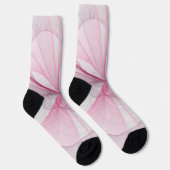 Modernes Abstraktes, hellrosa graues Fraktal Desig Socken (Rechts)