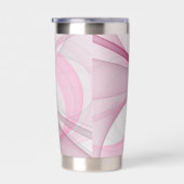 Modernes Abstraktes, hellrosa graues Fraktal Desig Thermobecher (Rechts)